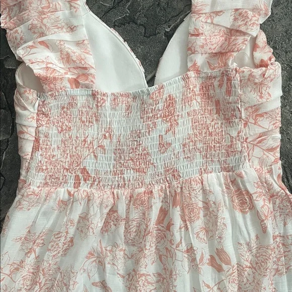 ⭐️NWT HUNTER & BROWN Toile Floral Maxi Dress Sweetheart Pleats Coquette Coastal - Picture 7 of 15